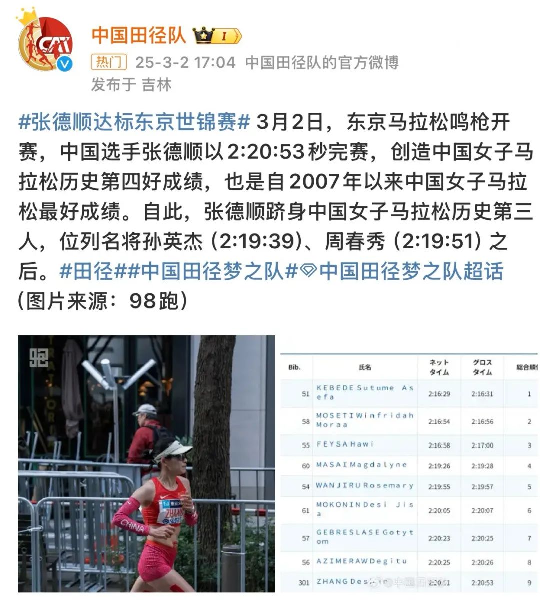 德国田径选手刷新个人最佳记录
